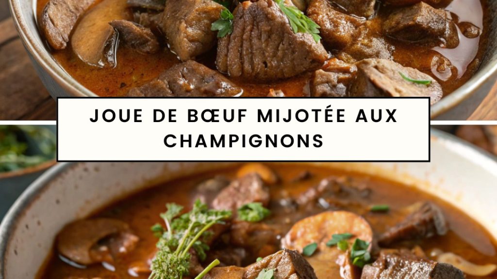 Joue de bœuf mijotée aux champignons