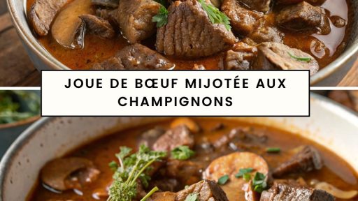Joue de bœuf mijotée aux champignons