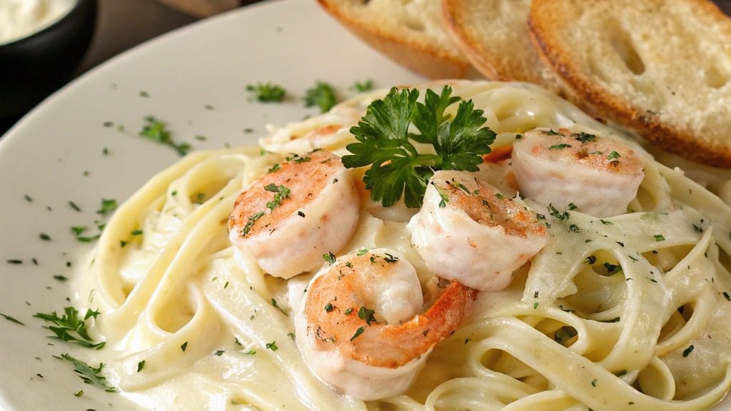 Pâtes Alfredo aux crevettes