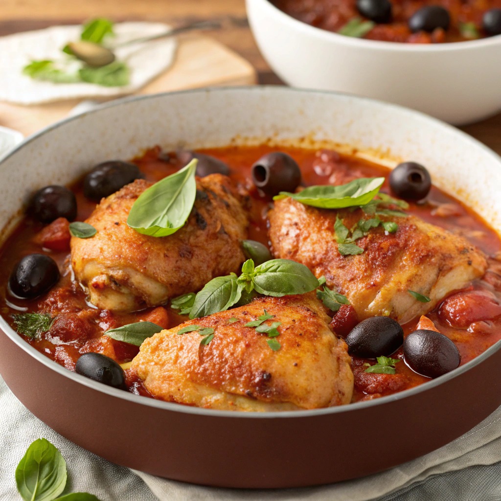 Pilons de poulet à la tomate et aux olives