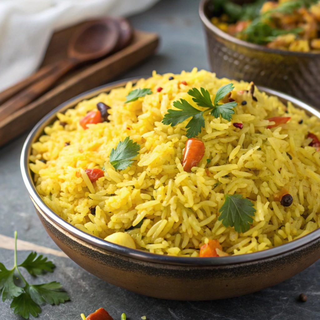 Riz jaune à l’indienne façon biriyani