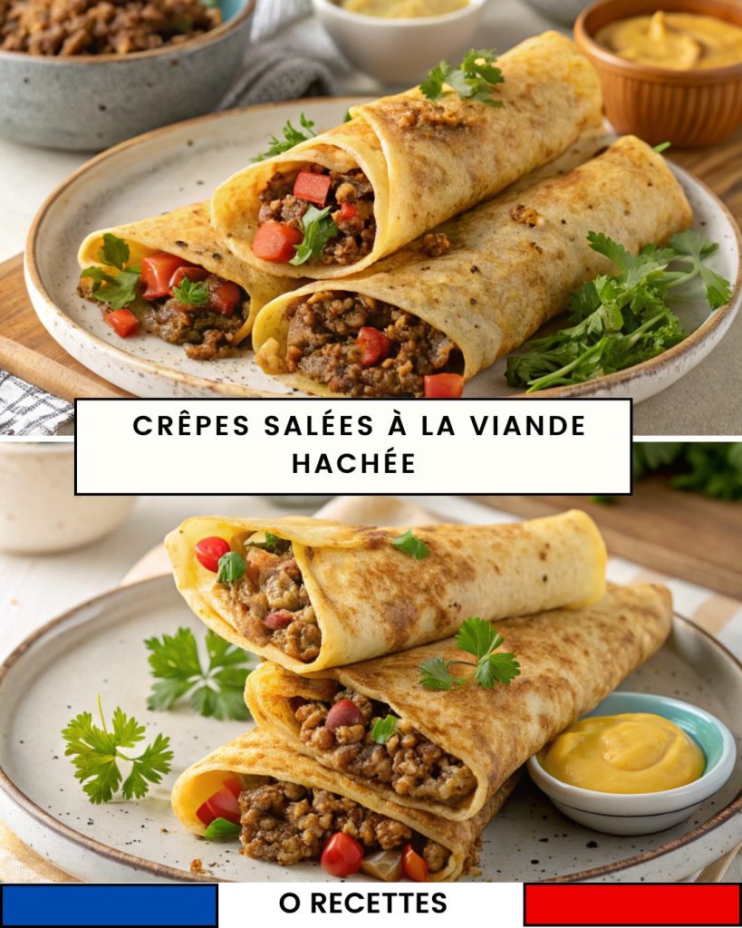 Crêpes salées à la viande hachée