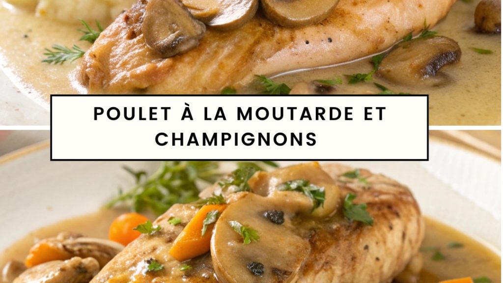 Poulet à la moutarde et champignons