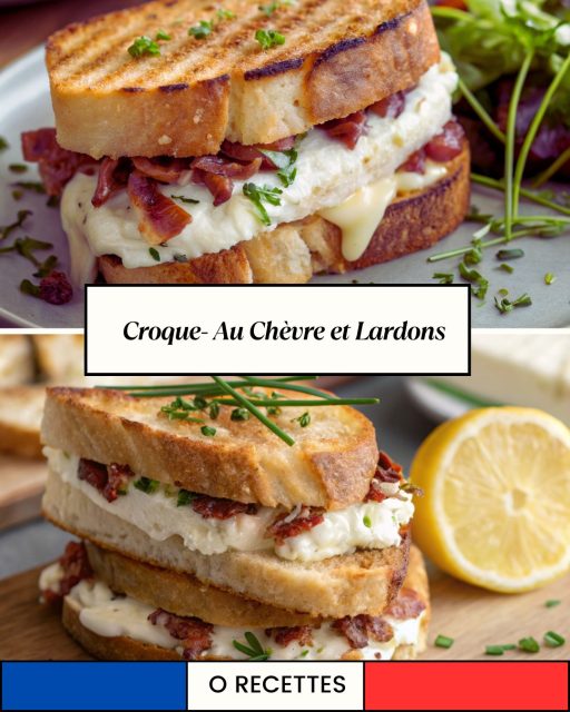 Croque au chèvre et lardons