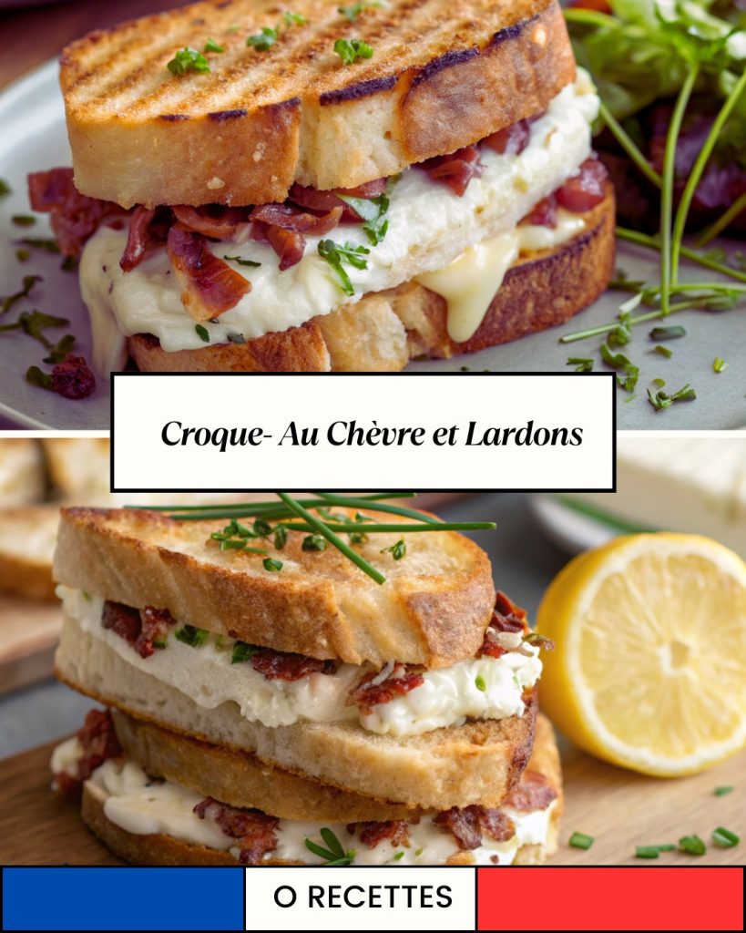 Croque au chèvre et lardons