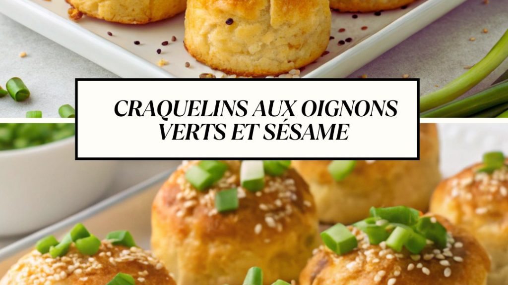 Craquelins aux oignons verts et sésame
