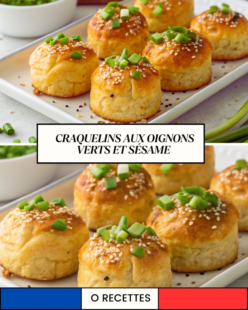 Craquelins aux oignons verts et sésame