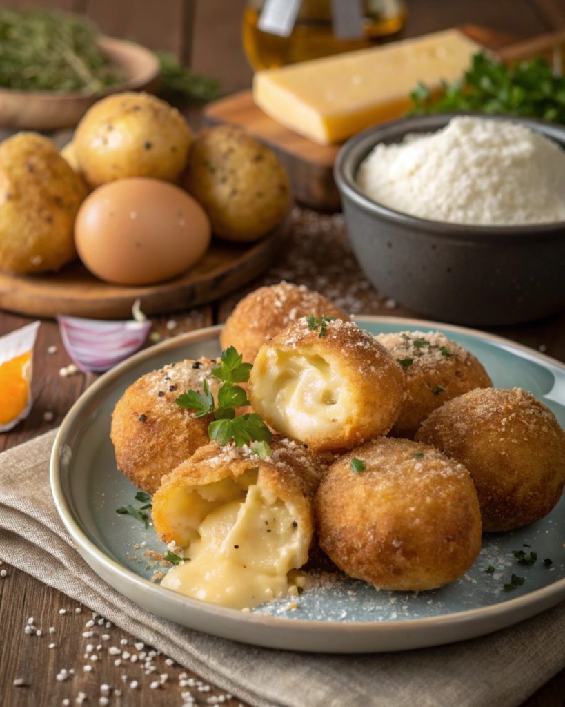 Beignets de purée farcis au fromage : croustillants dehors, fondants dedans. Une recette anti-gaspi et ultra gourmande à tester sans attendre !