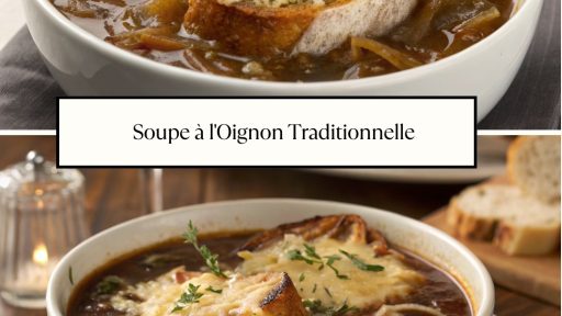 Soupe à l'oignon traditionnelle réconfortante et facile. Avec du gruyère fondant et du pain croustillant, c’est le dîner parfait pour se réchauffer !