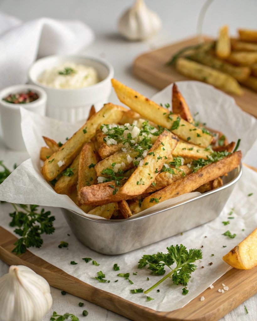 Frites aux herbes & ail au four