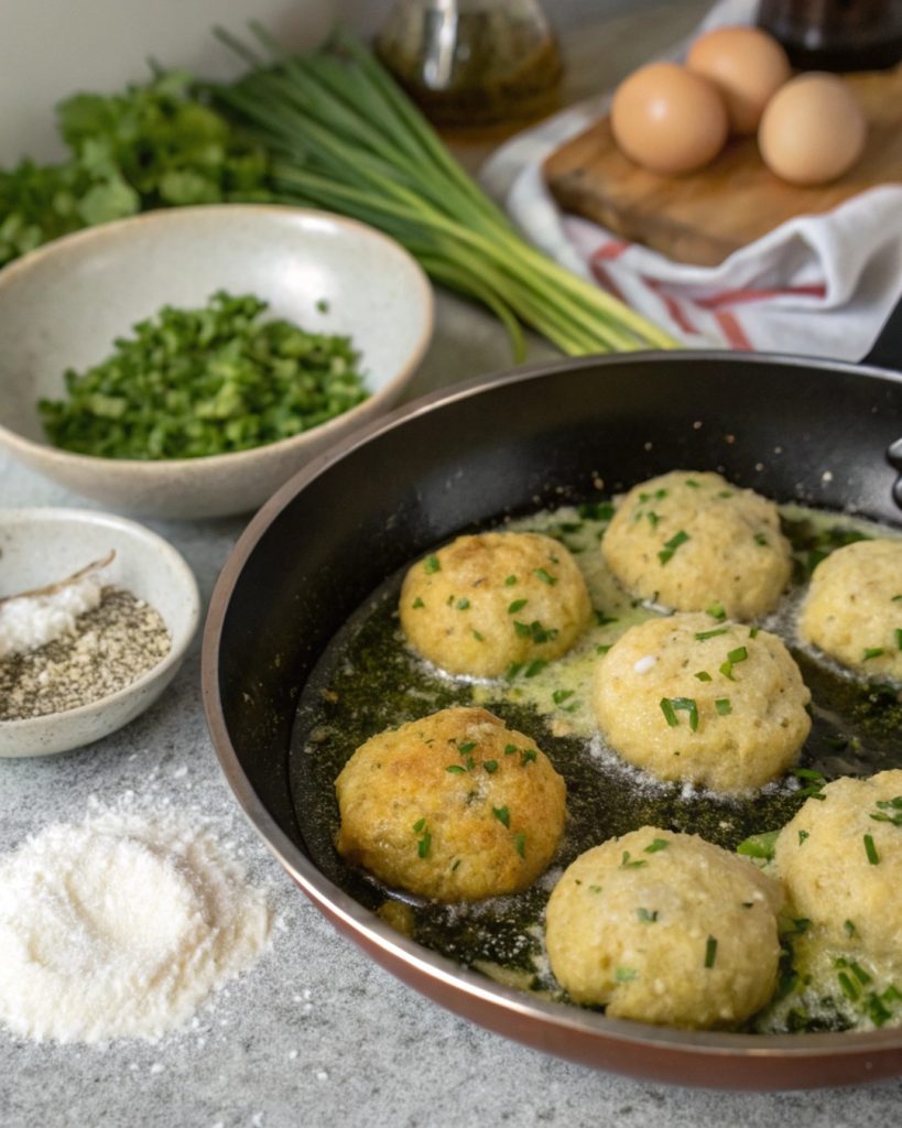 Beignets pommes de terre et herbes fraîches